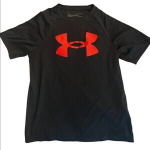 Under Armour Black Youth Small Shirt with Orange Logo
